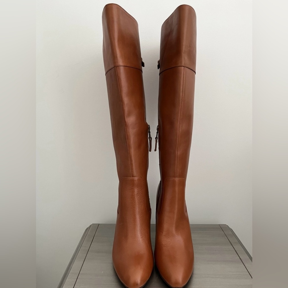 LAUREN Ralph Lauren Brown Leather Knee-High Boots - Picture 7 of 11